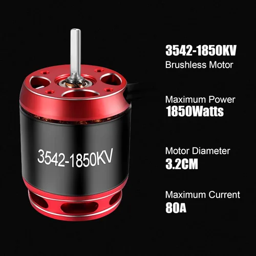 Miniatura 5 de AM32 80A RC Motor sin escobillas ESC Combo 3542-1850KV Motor sin escobillas y ESC con conector USB sin sensor RC ESC Kit de motor para 1/8 1/10