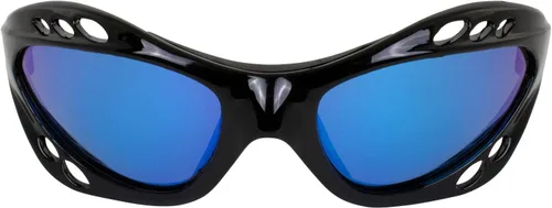 Miniatura 3 de Hurricane Eyewear Gafas flotantes polarizadas para motos acuáticas de categoría 4, 2 pares de marcos acolchados negros, lentes de espejo azul y humo