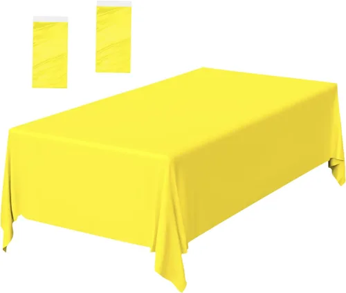 Miniatura 23 de Paquete de 2 Manteles de Plástico Beige Desechables Cubiertas de Mesa Mantel Rectangular Beige para Fiesta Baby Shower Boda Cumpleaños Mantel
