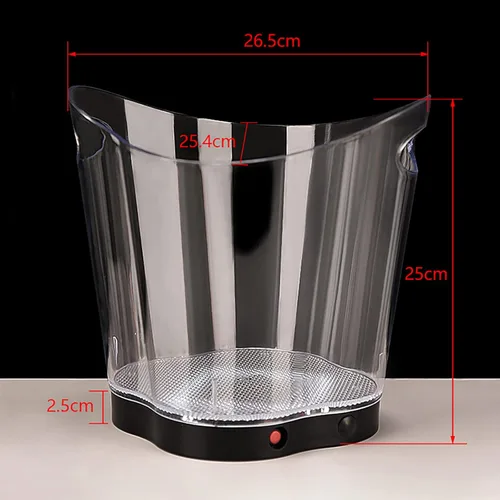 Miniatura 7 de Cubo de hielo LED – Cubo de hielo portátil colorido degradado de 6 litros, ideal para bar en casa, cerveza fría, champán y vino