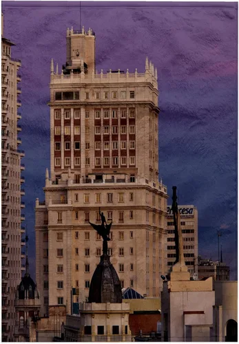 Miniatura 8 de 3dRose Paño 11x12 para rostro y cuerpo - España, Madrid, Gran Vía y Edificio España - EU27 WBI0668 - Walter Bibikow Madrid
