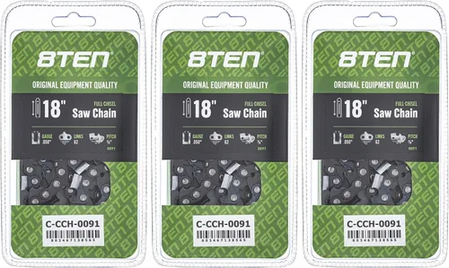 Miniatura 61 de 8TEN Cadena de motosierra semi cincel de 6 pulgadas .050 1/4 42 DL para Worx WG320 Black & Decker LLP120 (paquete de 3)