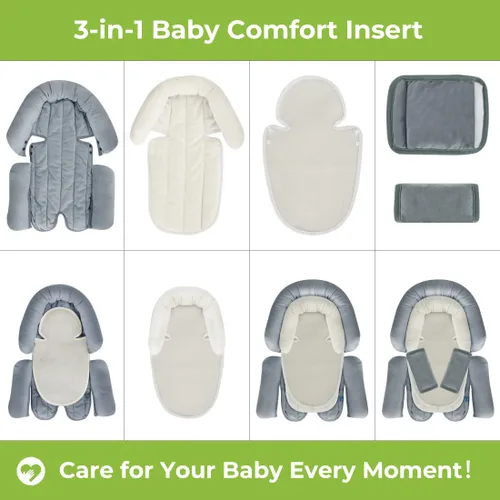 Miniatura 6 de COOLBEBE - Juego de soporte para el cuerpo del bebé mejorado 3 en 1 y fundas para las correas para recién nacidos, bebés y niños pequeños - Cojín