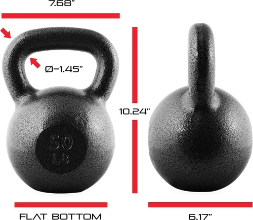 Miniatura 5 de WF Athletic Supply Hammerstone - Pesas rusas de hierro fundido pintadas, equipo de hogar y gimnasio, ideal para entrenamiento de fuerza, i. 50.0 lbs