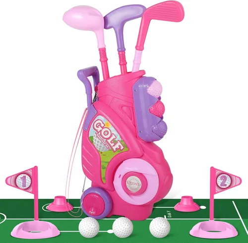 Miniatura 10 de Liberry Juego de Golf para Niños Pequeños de 2, 3 y 4 años Niños Niñas, Juego Mejorado de Palos de Golf para Niños con Carrito, Tapete de Putting