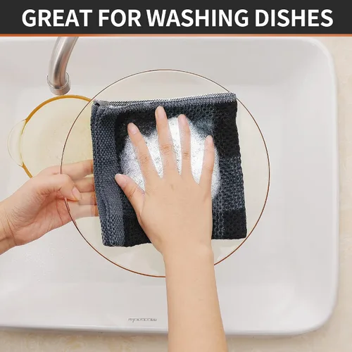 Miniatura 4 de Homaxy Trapos de cocina a cuadros de 100% algodón, 12 x 12 pulgadas, paños de cocina súper suaves y absorbentes, de secado rápido, paquete de 6