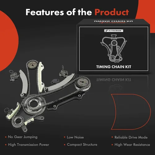 Miniatura 7 de A-Premium Kit de cadena de distribución de motor de 14 piezas con piñón, tensor y guía [compatible con SOHC, V6 3.7L] compatible con Dodge Ram 1500