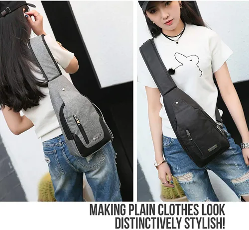 Miniatura 6 de Mochila tipo bandolera bandolera bandolera para el pecho, bolsa de hombro, pequeña mochila casual para mujeres y hombres, senderismo