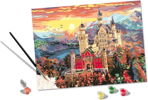 Ravensburger CreArt Fairytale Castle - Kit de pintura por números para adultos, pintura de artes y manualidades para edades de 14 años en adelante