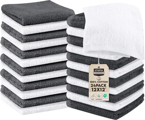Miniatura 12 de Utopia Towels Juego de paños de algodón 100% hilado en anillo, paños de franela de gama alta, altamente absorbentes y suaves al tacto, paquete