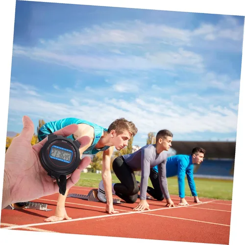 Miniatura 8 de Cronómetro deportivo digital con alarma de fecha, temporizador de alta precisión para natación, correr, yoga, cronómetro negro para entrenadores