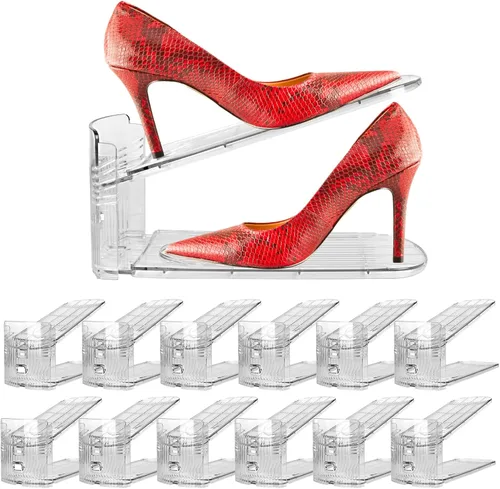 Miniatura 7 de Yes!Fresh Organizador de ranuras para zapatos, apilador de zapatos estilo boutique para un par de zapatos, zapatero separable para organización