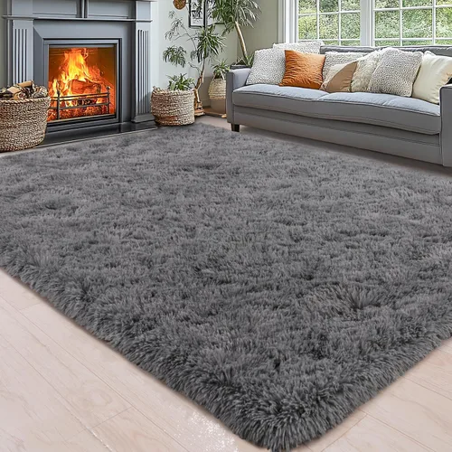 Miniatura 152 de Alfombras de área de 8x10 para sala de estar, alfombra shaggy grande ultra suave y esponjosa para dormitorio, alfombras de felpa mullida Blanco crema