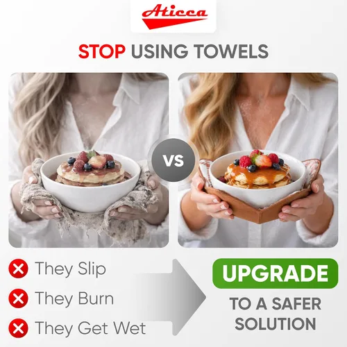 Miniatura 6 de Aticca Juego de Soportes Acogedores para Ollas de Microondas para Alimentos Calientes, Juego de 4 Almohadillas Calientes para Tazas de Caldo