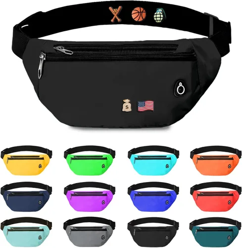 Miniatura 37 de Riñonera cruzada para mujeres y hombres, riñonera deportiva resistente al agua, bolsa de cinturón para viajes, senderismo, correr