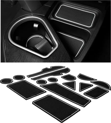 Miniatura 50 de CupHolderHero Compatible con accesorios Toyota Tundra 2014-2021 - Insertos de portavasos antideslizantes antipolvo, tapetes para consola central