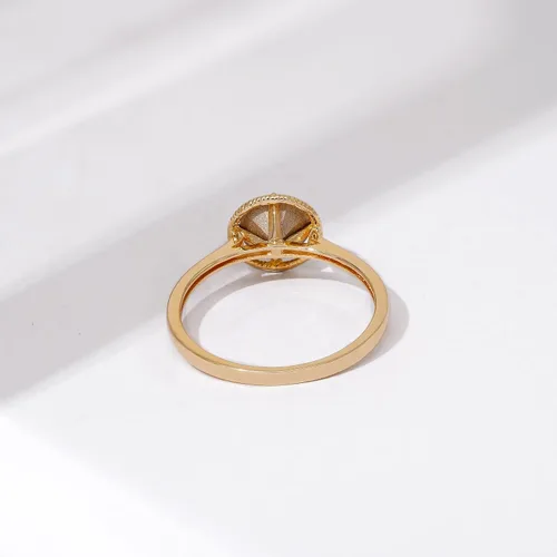 Miniatura 5 de Tienda Collection 10k Gold Imported Crystal March Birthstone Ring