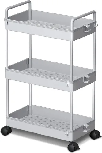 Miniatura 10 de Ronlap Carrito de Almacenamiento Rodante Delgado de 3 Niveles con Ruedas, Carrito Utilitario de Plástico Organizador para Aperitivos, Manualidades