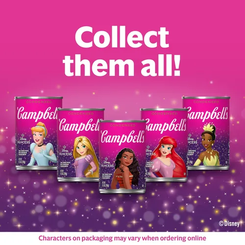 Miniatura 7 de Campbell's Kids Soup, Disney Princess, pasta en forma de princesa en sopa de pollo, lata de 10.5 onzas