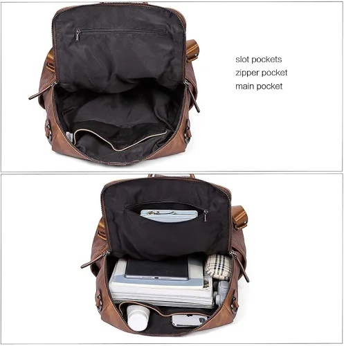 Miniatura 6 de CLUCI Cartera grande de cuero con cremallera alrededor del tarjetero organizador de tarjetas para mujer bolso de mano con mochila para mujer bolso