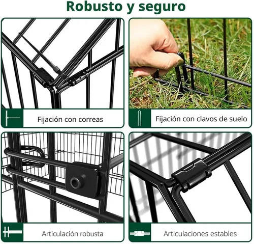 Miniatura 4 de PawGiant Gallinero Corral para Pollos para Patio con Cubierta 130"×40"×40" Tractor de Pollos Portátil de Metal Exterior Jaula Recinto Caja Afuera