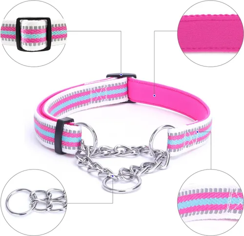 Miniatura 2 de LOS ANDES Collar Martingale para perros, collar reflectante para perro, collar de entrenamiento acolchado ajustable para perro, collar de nailon