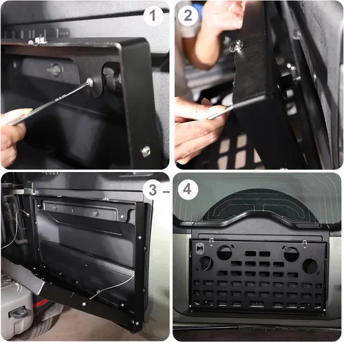Miniatura 3 de Estante de almacenamiento de metal plegable de metal para puerta trasera de coche para Land Rover Defender 2020-2021 piezas de automóviles