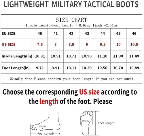 Miniatura 6 de IODSON Botas de combate ultraligeras para hombre, botas militares transpirables, zapatos de entrenamiento de fuerza especial, botas tácticas, botas