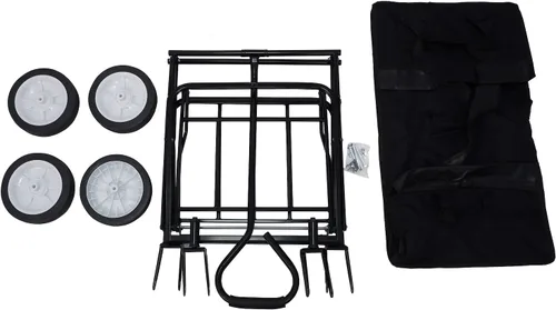 Miniatura 6 de Carro plegable multifunción negro para exteriores, ruedas portátiles para uso público, camping, comestibles, compras, transporte de niños, picnic