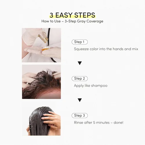 Miniatura 8 de Ampolla de champú instantáneo para el cabello, tinte permanente para el cabello, sin parabenos, coloración fácil y rápida en 5 minutos, queratina