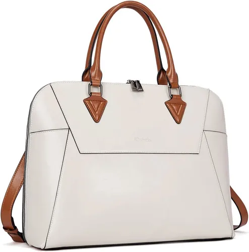 BOSTANTEN Maletín de cuero para mujer de 15.6 pulgadas, bolso de hombro para laptop, oficina, trabajo, bolso cruzado