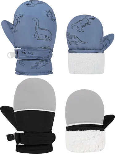 Miniatura 63 de Urban Virgin Guantes de invierno para bebés y niños pequeños, con forro polar, cálidos, impermeables, guantes de nieve para niños y niñas