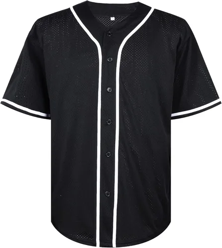 Miniatura 20 de Phoneutrix Camisetas Jersey de Béisbol Hip Hop Hipster Lisas en Blanco con Botones Uniformes Deportivos para Hombres y Mujeres Jersey