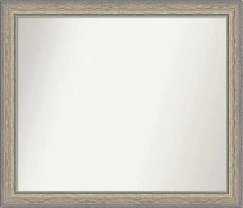 Miniatura 392 de Amanti Art Espejo de baño plateado para sobre fregadero, 28 x 47 pulgadas, espejo rectangular de plata imperial, marco de madera tradicional de gran