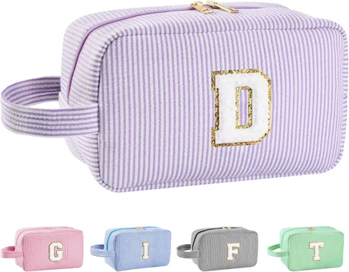 Miniatura 172 de Regalos personalizados para mujeres, bolsa de maquillaje con inicial, bolsa de maquillaje de viaje, bolsa de cosméticos, bolsa de artículos