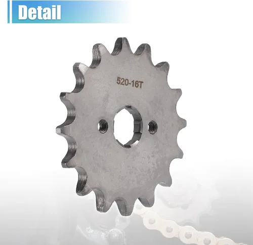 Miniatura 6 de X AUTOHAUX 1 juego de 520 estilos 16 dientes 0.787 in ID motocicleta piñón delantero para motocicleta 50cc 70cc 110cc 125cc motocicleta Dirt Pit
