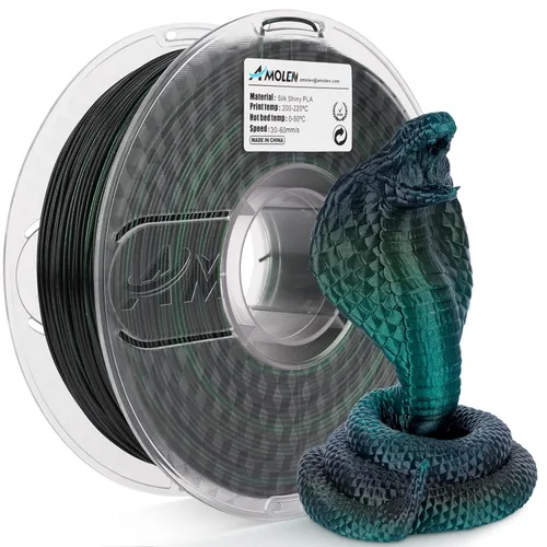 Miniatura 19 de AMOLEN - Filamento de seda PLA para impresora 3D de 1.75mm, filamento brillante blanco para impresión 3D, carrete de 1kg (2.2 libras), compatible