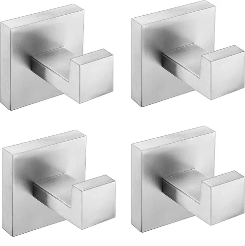 Miniatura 15 de Nolimas Gancho para toallas de baño de acero inoxidable a prueba de óxido, gancho para toallas para colgar en la pared, cuadrado para inodoro, Negro