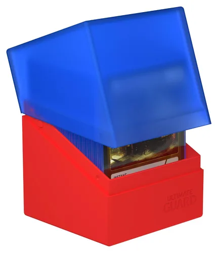 Miniatura 2 de Ultimate Guard Boulder Synergy 100+, funda para 100 tarjetas TCG de doble manga, color azul/rojo, almacenamiento seguro y duradero