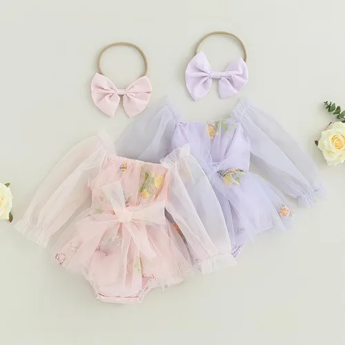 Miniatura 2 de Ropa de bebé niña Floral Boho Lace Romper Mameluco Mameluco Mono Mono Traje Verano Ropa Bebé Niñas