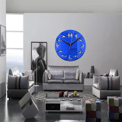 Miniatura 4 de Reloj de pared con posición, diseño moderno, autoadhesivo, 3D, para sala de estar, espejo, silencioso, reloj de cuarzo, adhesivo (color café 059)