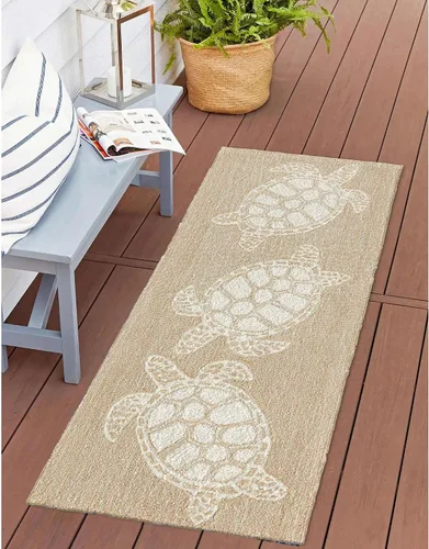 Miniatura 61 de Liora Manne CAPR5163633 - Alfombra costera para interiores y exteriores, color azul marino, 2 pies x 5 pies Cuerdas Navy