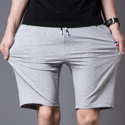 Miniatura 3 de Pantalones cortos casuales de verano de algodón con cordón de cintura elástica y bolsillos con cremallera