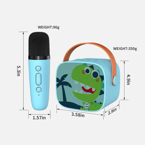 Miniatura 7 de Mini máquina de karaoke para niños, altavoz Bluetooth portátil con micrófono inalámbrico, juguetes de reproductor de música para niños para niñas