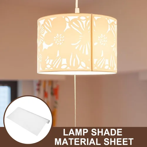 Miniatura 2 de 2 piezas de pantalla de lámpara de PVC material de repuesto para bricolaje, hojas de bloqueo de luz no adhesivas blancas para pantalla personalizada