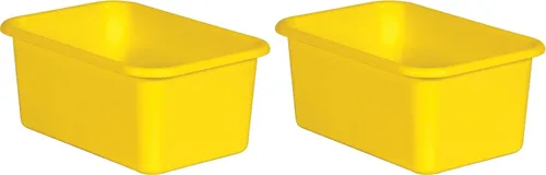 Miniatura 3 de Teacher Created Resources® Cubo de almacenamiento de plástico pequeño amarillo
