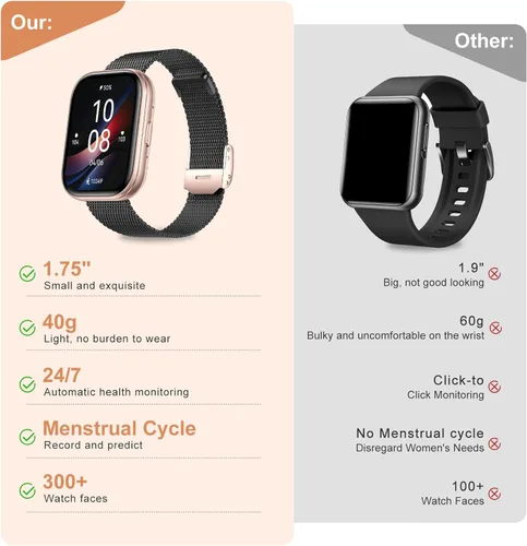 Miniatura 8 de Relojes inteligentes para mujeres y hombres, reloj inteligente con pantalla HD de 1.75 pulgadas, contestar/hacer llamadas para Android iOS