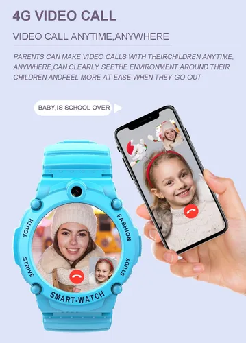 Miniatura 2 de PTHTECHUS Reloj inteligente 4G para niños, reloj inteligente con WiFi, diario, mensajes de voz y videollamadas, ubicación GPS, SOS, cámara