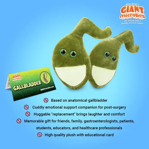 Miniatura 4 de GIANT MICROBES Peluche de vesícula biliar, artículos de recuperación de cirugía de vesícula biliar, artículos imprescindibles para la cirugía