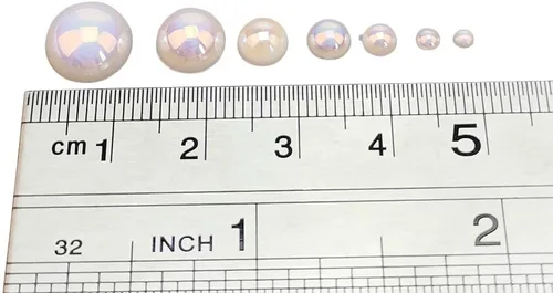 Miniatura 3 de Chenkou Craft - 1 caja con 3000 mitades de perlas, cuentas circulares con inferior plano, gemas sueltas